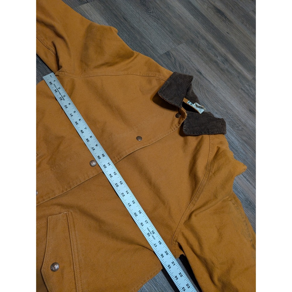 L.L. Bean Womens Small Vintage Made in USA Canvas Long Barn Coat Brown AQ41 - Picture 11 of 13